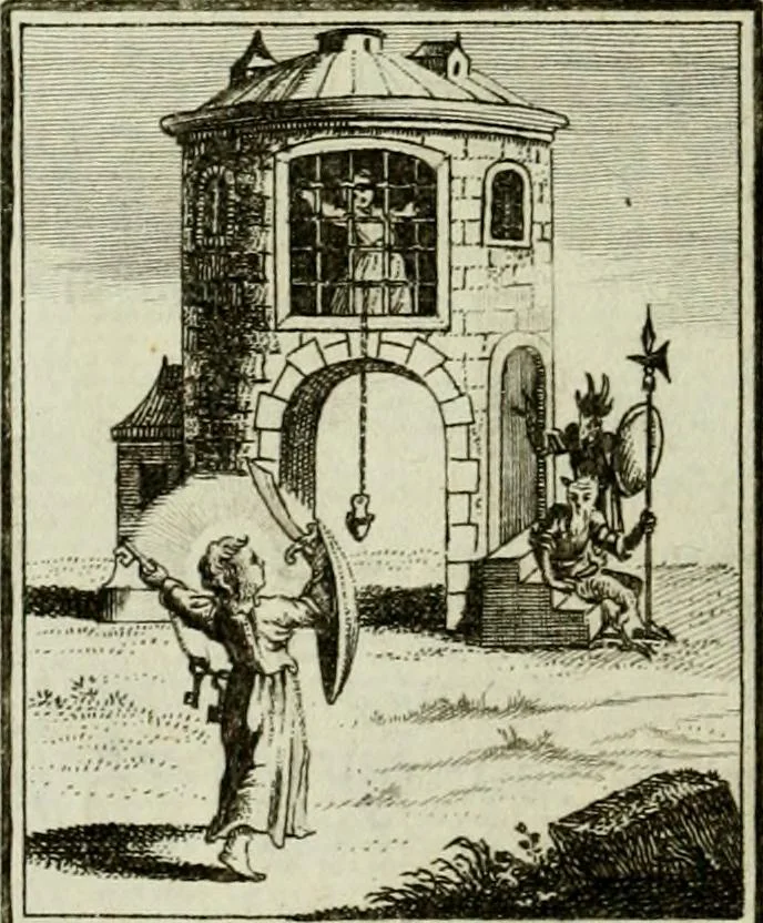 An illustration from Der gottseligen Frau La Mothe Guyon geisterhebende Beschäftigungen des Herzens mit Gott durch die lebendige Erfahrungs-Erkenntnis der göttlichen Liebe, oder, Die Geheimnisse des innwendigen Christenthums, geoffenbaret in der Schule der himmlischen Weisheit : Auszüge aus sämtlichen poetischen Schriften der seligen Frau, zur Beförderung des inneren Lebens, 1802, leaf 284