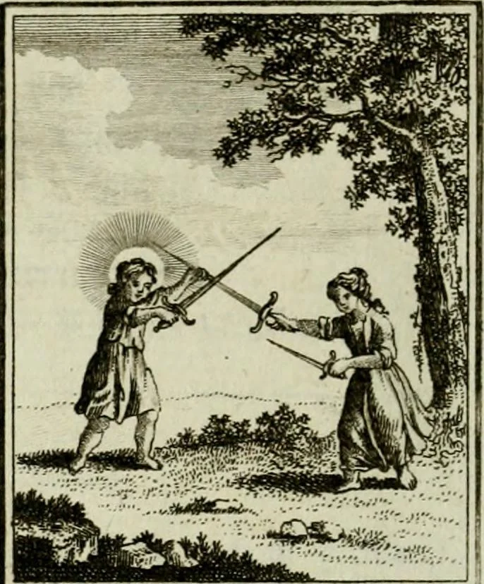An illustration from Der gottseligen Frau La Mothe Guyon geisterhebende Beschäftigungen des Herzens mit Gott durch die lebendige Erfahrungs-Erkenntnis der göttlichen Liebe, oder, Die Geheimnisse des innwendigen Christenthums, geoffenbaret in der Schule der himmlischen Weisheit : Auszüge aus sämtlichen poetischen Schriften der seligen Frau, zur Beförderung des inneren Lebens, 1802, leaf 284