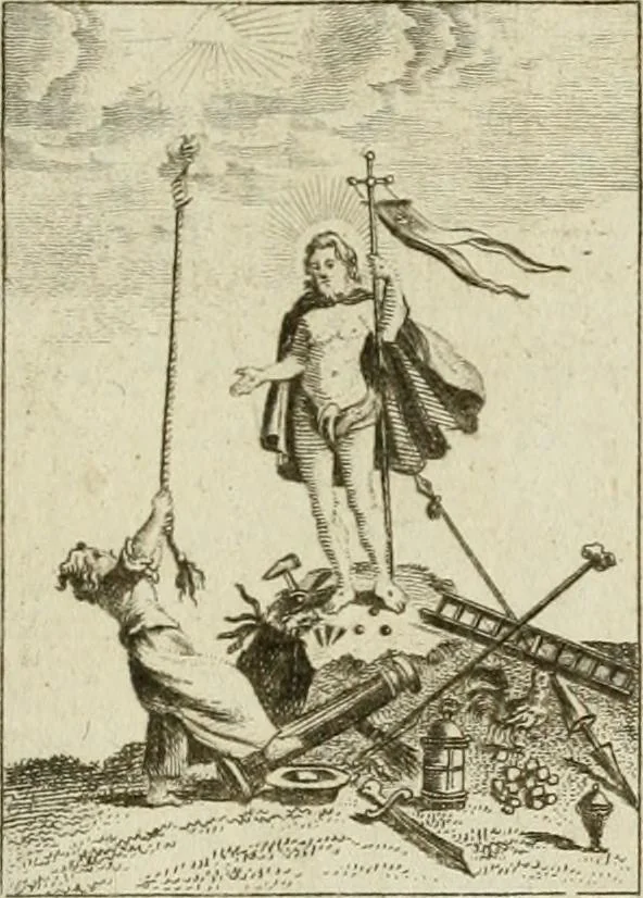 An illustration from Der gottseligen Frau La Mothe Guyon geisterhebende Beschäftigungen des Herzens mit Gott durch die lebendige Erfahrungs-Erkenntnis der göttlichen Liebe, oder, Die Geheimnisse des innwendigen Christenthums, geoffenbaret in der Schule der himmlischen Weisheit : Auszüge aus sämtlichen poetischen Schriften der seligen Frau, zur Beförderung des inneren Lebens, 1802, leaf 289