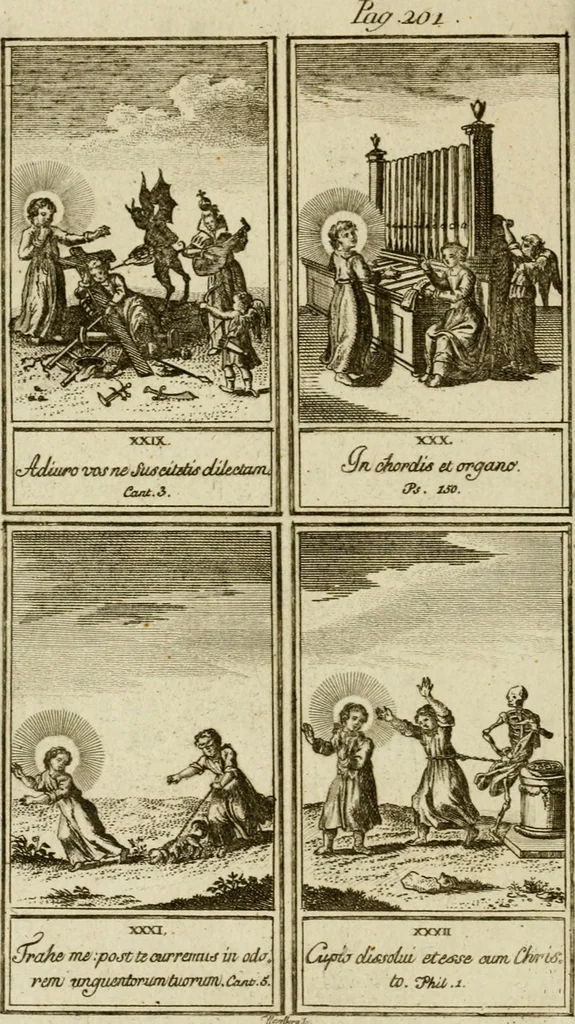 An illustration from Der gottseligen Frau La Mothe Guyon geisterhebende Beschäftigungen des Herzens mit Gott durch die lebendige Erfahrungs-Erkenntnis der göttlichen Liebe, oder, Die Geheimnisse des innwendigen Christenthums, geoffenbaret in der Schule der himmlischen Weisheit : Auszüge aus sämtlichen poetischen Schriften der seligen Frau, zur Beförderung des inneren Lebens, 1802, leaf 306