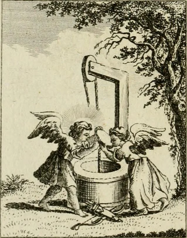 An illustration from Der gottseligen Frau La Mothe Guyon geisterhebende Beschäftigungen des Herzens mit Gott durch die lebendige Erfahrungs-Erkenntnis der göttlichen Liebe, oder, Die Geheimnisse des innwendigen Christenthums, geoffenbaret in der Schule der himmlischen Weisheit : Auszüge aus sämtlichen poetischen Schriften der seligen Frau, zur Beförderung des inneren Lebens, 1802, leaf 312
