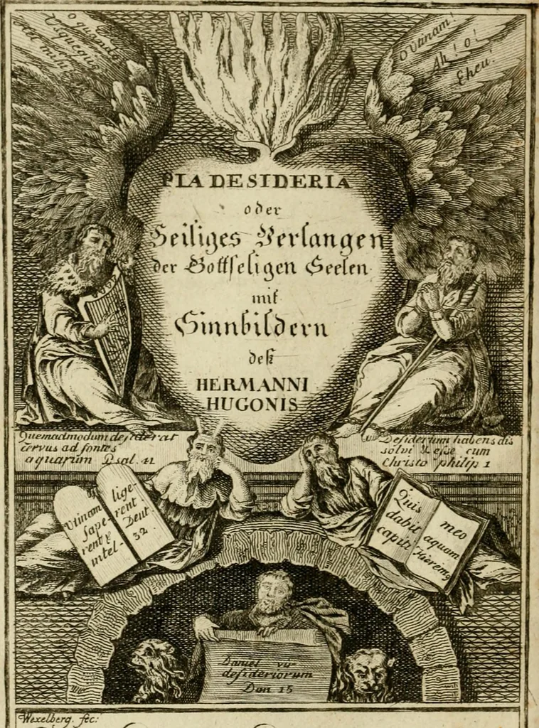 An illustration from Der gottseligen Frau La Mothe Guyon geisterhebende Beschäftigungen des Herzens mit Gott durch die lebendige Erfahrungs-Erkenntnis der göttlichen Liebe, oder, Die Geheimnisse des innwendigen Christenthums, geoffenbaret in der Schule der himmlischen Weisheit : Auszüge aus sämtlichen poetischen Schriften der seligen Frau, zur Beförderung des inneren Lebens, 1802, leaf 4