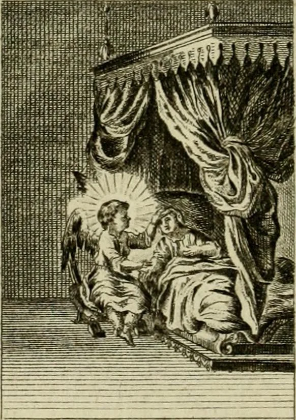 An illustration from Der gottseligen Frau La Mothe Guyon geisterhebende Beschäftigungen des Herzens mit Gott durch die lebendige Erfahrungs-Erkenntnis der göttlichen Liebe, oder, Die Geheimnisse des innwendigen Christenthums, geoffenbaret in der Schule der himmlischen Weisheit : Auszüge aus sämtlichen poetischen Schriften der seligen Frau, zur Beförderung des inneren Lebens, 1802, leaf 44