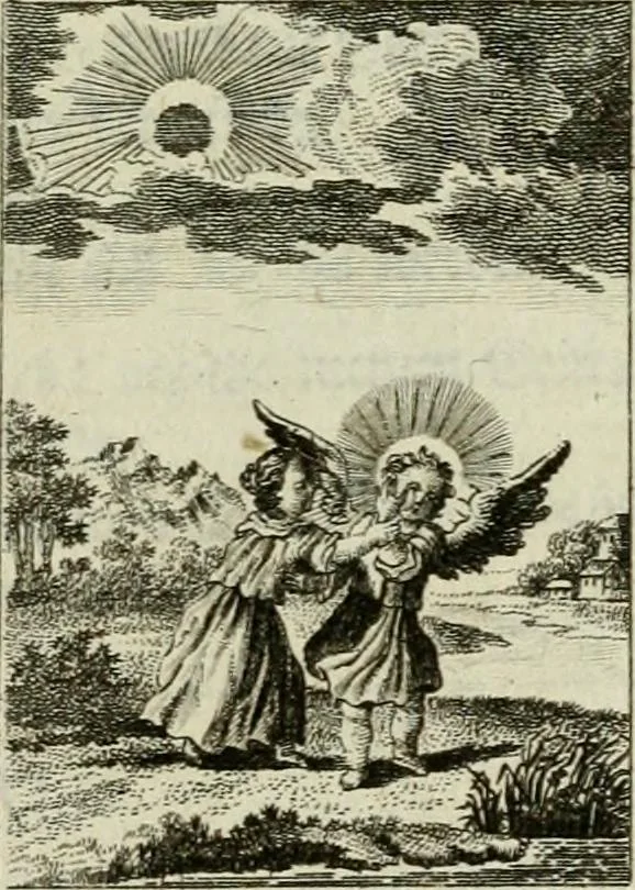 An illustration from Der gottseligen Frau La Mothe Guyon geisterhebende Beschäftigungen des Herzens mit Gott durch die lebendige Erfahrungs-Erkenntnis der göttlichen Liebe, oder, Die Geheimnisse des innwendigen Christenthums, geoffenbaret in der Schule der himmlischen Weisheit : Auszüge aus sämtlichen poetischen Schriften der seligen Frau, zur Beförderung des inneren Lebens, 1802, leaf 49