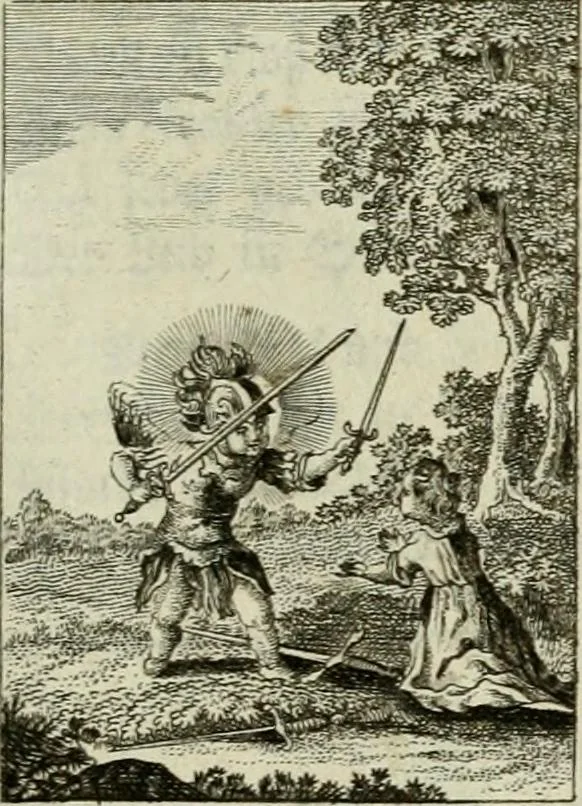An illustration from Der gottseligen Frau La Mothe Guyon geisterhebende Beschäftigungen des Herzens mit Gott durch die lebendige Erfahrungs-Erkenntnis der göttlichen Liebe, oder, Die Geheimnisse des innwendigen Christenthums, geoffenbaret in der Schule der himmlischen Weisheit : Auszüge aus sämtlichen poetischen Schriften der seligen Frau, zur Beförderung des inneren Lebens, 1802, leaf 49
