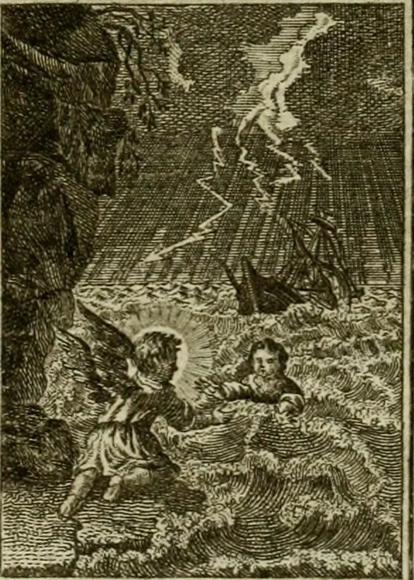 An illustration from Der gottseligen Frau La Mothe Guyon geisterhebende Beschäftigungen des Herzens mit Gott durch die lebendige Erfahrungs-Erkenntnis der göttlichen Liebe, oder, Die Geheimnisse des innwendigen Christenthums, geoffenbaret in der Schule der himmlischen Weisheit : Auszüge aus sämtlichen poetischen Schriften der seligen Frau, zur Beförderung des inneren Lebens, 1802, leaf 54