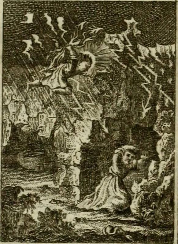 An illustration from Der gottseligen Frau La Mothe Guyon geisterhebende Beschäftigungen des Herzens mit Gott durch die lebendige Erfahrungs-Erkenntnis der göttlichen Liebe, oder, Die Geheimnisse des innwendigen Christenthums, geoffenbaret in der Schule der himmlischen Weisheit : Auszüge aus sämtlichen poetischen Schriften der seligen Frau, zur Beförderung des inneren Lebens, 1802, leaf 60