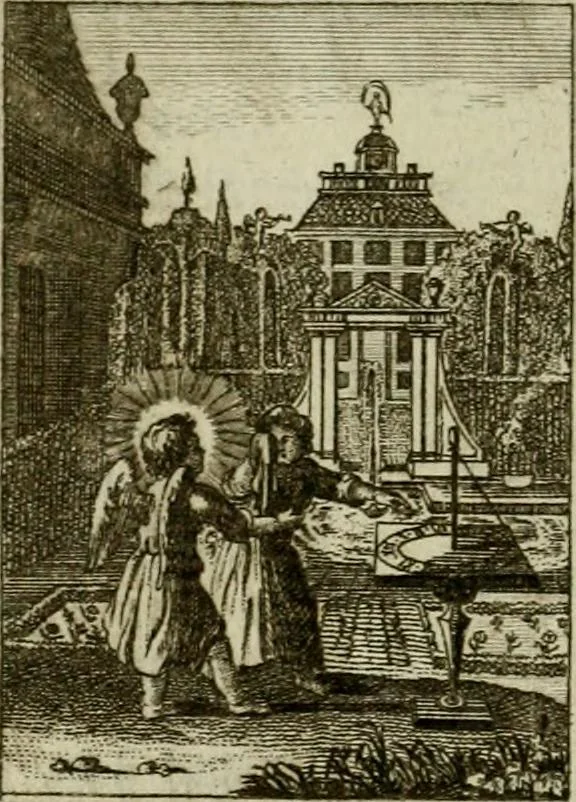 An illustration from Der gottseligen Frau La Mothe Guyon geisterhebende Beschäftigungen des Herzens mit Gott durch die lebendige Erfahrungs-Erkenntnis der göttlichen Liebe, oder, Die Geheimnisse des innwendigen Christenthums, geoffenbaret in der Schule der himmlischen Weisheit : Auszüge aus sämtlichen poetischen Schriften der seligen Frau, zur Beförderung des inneren Lebens, 1802, leaf 60