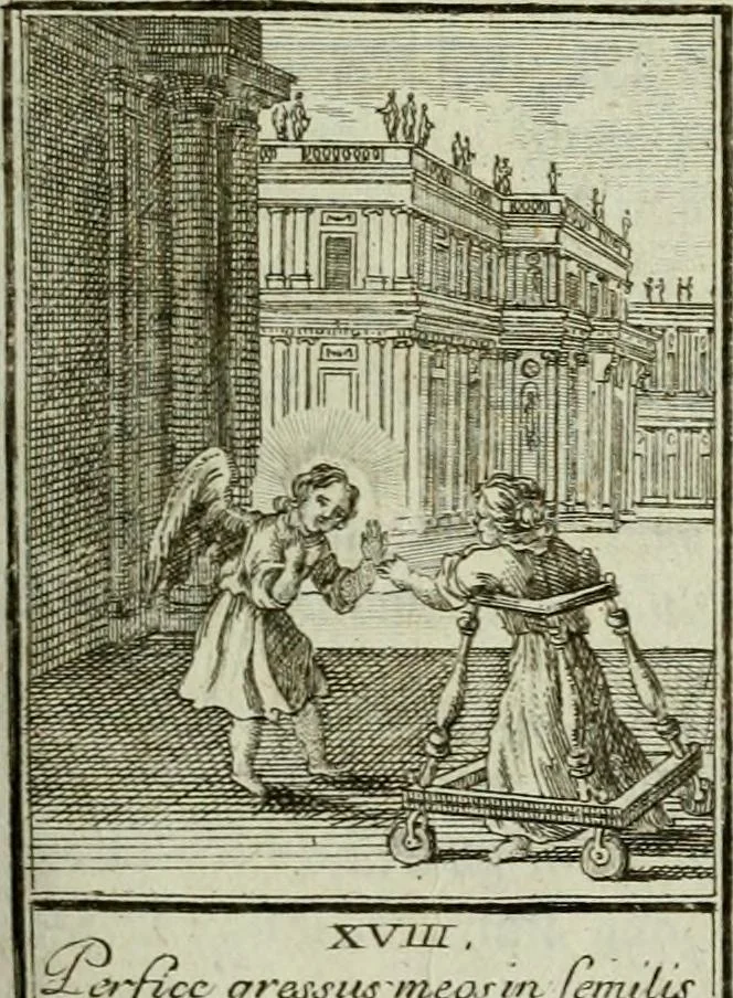 An illustration from Der gottseligen Frau La Mothe Guyon geisterhebende Beschäftigungen des Herzens mit Gott durch die lebendige Erfahrungs-Erkenntnis der göttlichen Liebe, oder, Die Geheimnisse des innwendigen Christenthums, geoffenbaret in der Schule der himmlischen Weisheit : Auszüge aus sämtlichen poetischen Schriften der seligen Frau, zur Beförderung des inneren Lebens, 1802, leaf 67