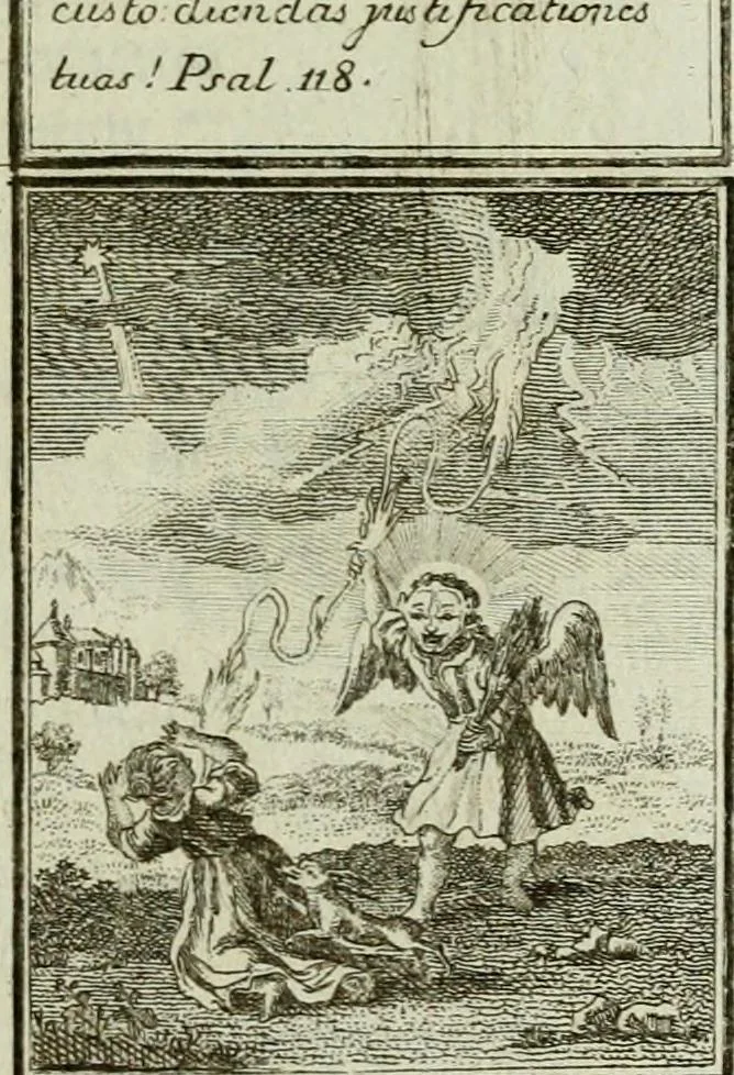 An illustration from Der gottseligen Frau La Mothe Guyon geisterhebende Beschäftigungen des Herzens mit Gott durch die lebendige Erfahrungs-Erkenntnis der göttlichen Liebe, oder, Die Geheimnisse des innwendigen Christenthums, geoffenbaret in der Schule der himmlischen Weisheit : Auszüge aus sämtlichen poetischen Schriften der seligen Frau, zur Beförderung des inneren Lebens, 1802, leaf 67