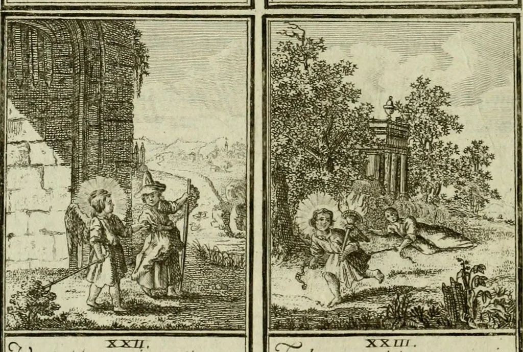 An illustration from Der gottseligen Frau La Mothe Guyon geisterhebende Beschäftigungen des Herzens mit Gott durch die lebendige Erfahrungs-Erkenntnis der göttlichen Liebe, oder, Die Geheimnisse des innwendigen Christenthums, geoffenbaret in der Schule der himmlischen Weisheit : Auszüge aus sämtlichen poetischen Schriften der seligen Frau, zur Beförderung des inneren Lebens, 1802, leaf 74