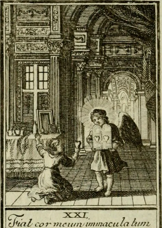 An illustration from Der gottseligen Frau La Mothe Guyon geisterhebende Beschäftigungen des Herzens mit Gott durch die lebendige Erfahrungs-Erkenntnis der göttlichen Liebe, oder, Die Geheimnisse des innwendigen Christenthums, geoffenbaret in der Schule der himmlischen Weisheit : Auszüge aus sämtlichen poetischen Schriften der seligen Frau, zur Beförderung des inneren Lebens, 1802, leaf 74