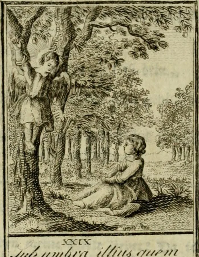 An illustration from Der gottseligen Frau La Mothe Guyon geisterhebende Beschäftigungen des Herzens mit Gott durch die lebendige Erfahrungs-Erkenntnis der göttlichen Liebe, oder, Die Geheimnisse des innwendigen Christenthums, geoffenbaret in der Schule der himmlischen Weisheit : Auszüge aus sämtlichen poetischen Schriften der seligen Frau, zur Beförderung des inneren Lebens, 1802, leaf 86