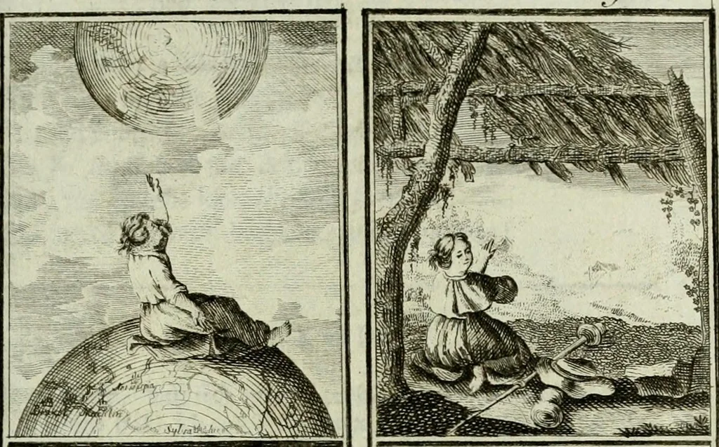 An illustration from Der gottseligen Frau La Mothe Guyon geisterhebende Beschäftigungen des Herzens mit Gott durch die lebendige Erfahrungs-Erkenntnis der göttlichen Liebe, oder, Die Geheimnisse des innwendigen Christenthums, geoffenbaret in der Schule der himmlischen Weisheit : Auszüge aus sämtlichen poetischen Schriften der seligen Frau, zur Beförderung des inneren Lebens, 1802, leaf 97
