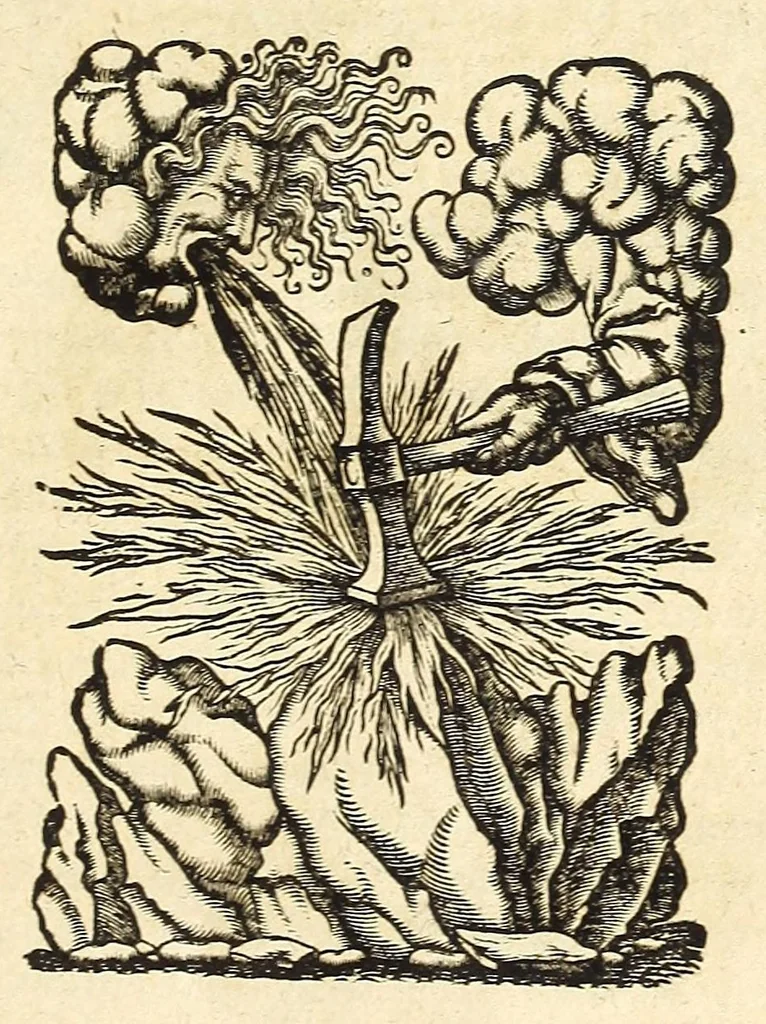 An illustration from Der Horologien, oder Sonnen Vhren, künstliche Beschreibung : wie dieselbigen nach mancherley Ahrt an die Mauren, Wendte, Ebne, sie seyen ligendt, auffgerichtet, schreg, auch auff ronde, aussgehölte vnd sonst aller handt Instrument, auffzüreissen, 1579, leaf 173