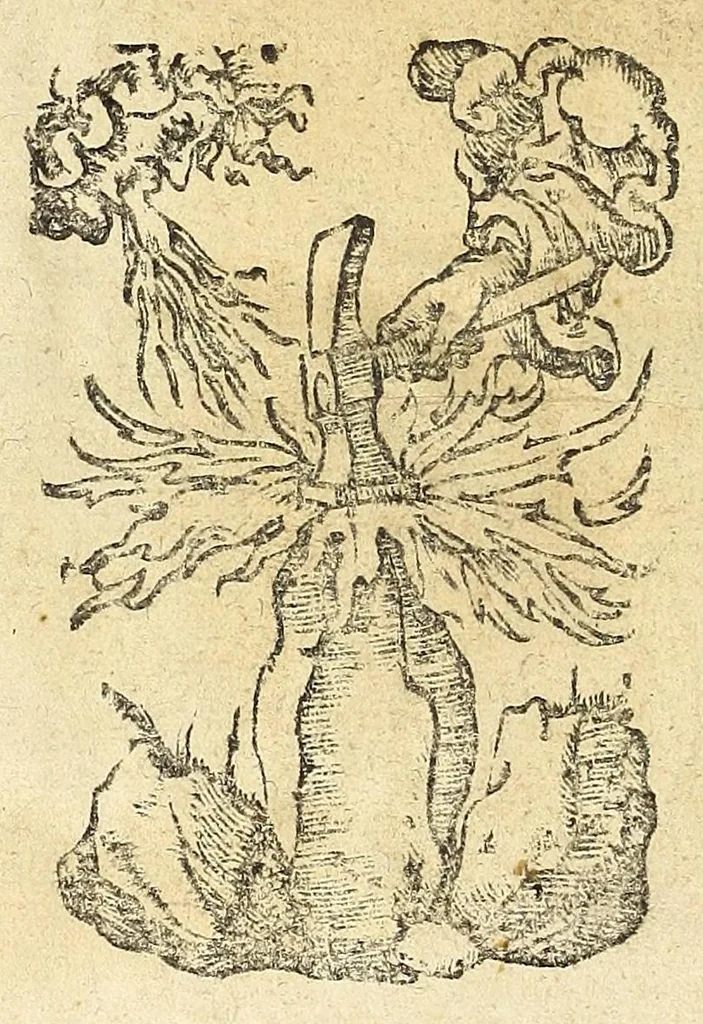 An illustration from Der Horologien, oder Sonnen Vhren, künstliche Beschreibung : wie dieselbigen nach mancherley Ahrt an die Mauren, Wendte, Ebne, sie seyen ligendt, auffgerichtet, schreg, auch auff ronde, aussgehölte vnd sonst aller handt Instrument, auffzüreissen, 1579, leaf 236