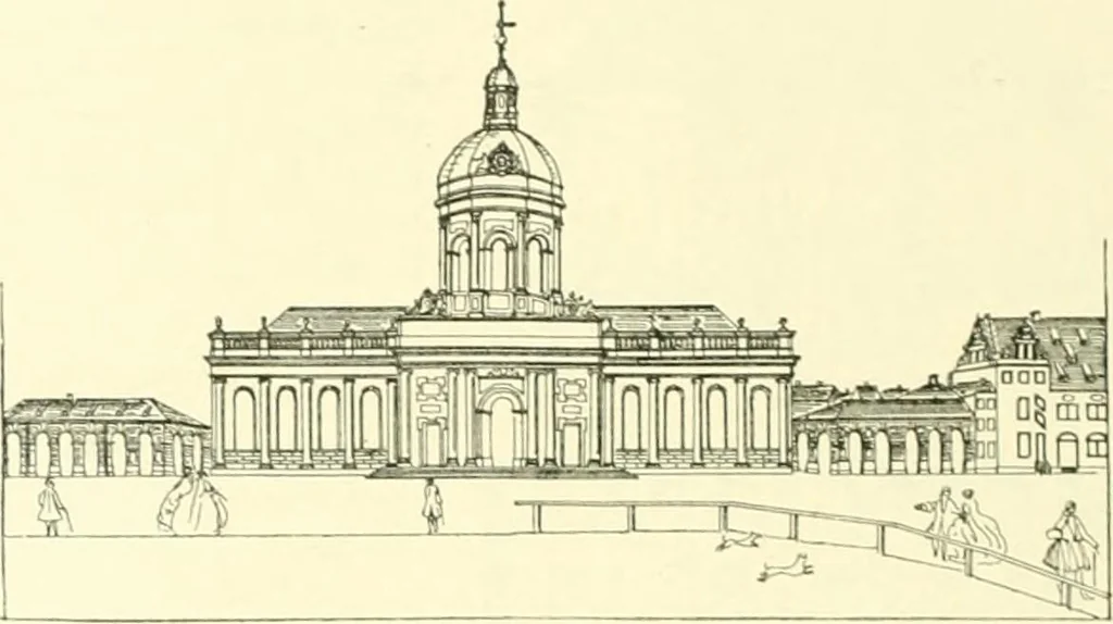An illustration from Der Kirchenbau des Protestantismus von der Reformation bis zur Gegenwart, hrsg. von der Vereinigung Berliner Architekten, 1893, leaf 122