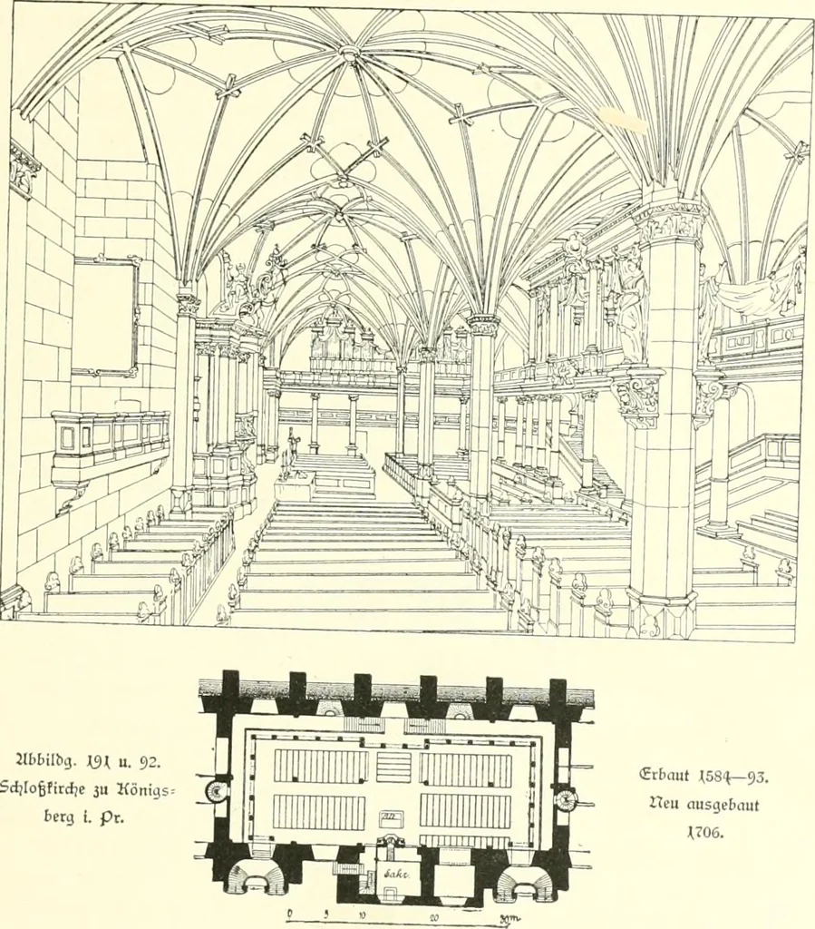 An illustration from Der Kirchenbau des Protestantismus von der Reformation bis zur Gegenwart, hrsg. von der Vereinigung Berliner Architekten, 1893, leaf 125