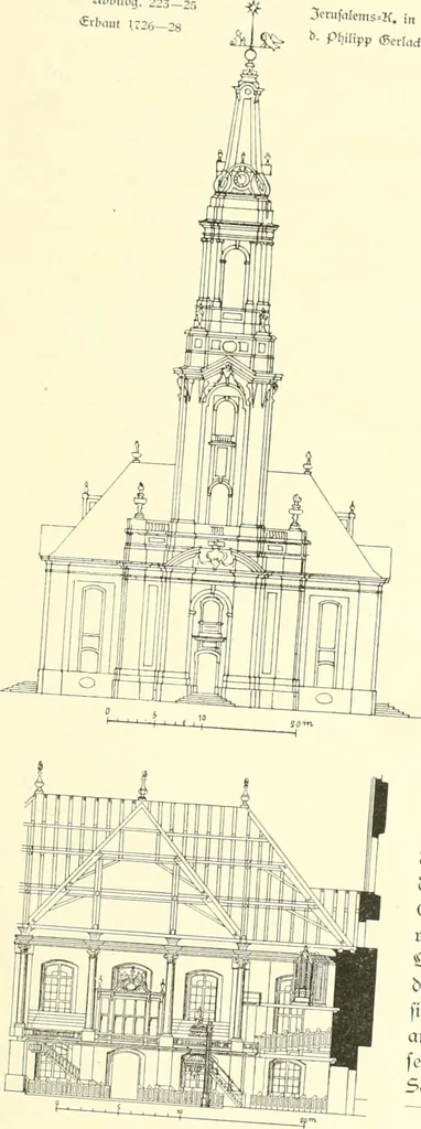 An illustration from Der Kirchenbau des Protestantismus von der Reformation bis zur Gegenwart, hrsg. von der Vereinigung Berliner Architekten, 1893, leaf 139