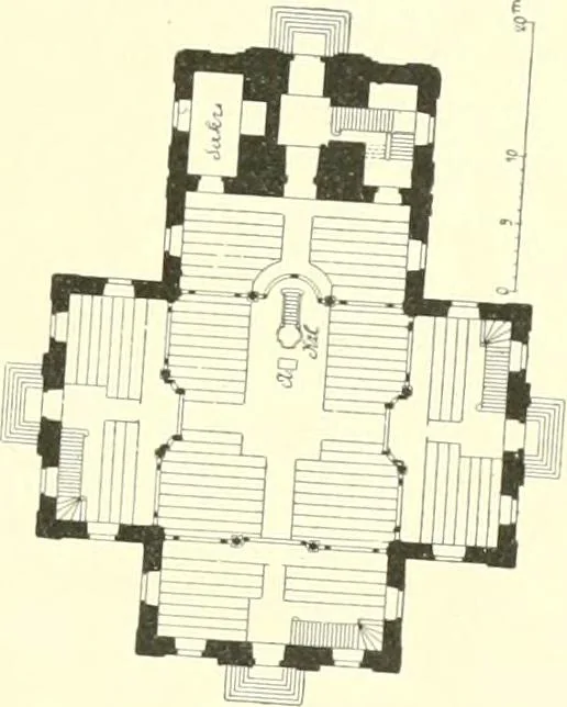 An illustration from Der Kirchenbau des Protestantismus von der Reformation bis zur Gegenwart, hrsg. von der Vereinigung Berliner Architekten, 1893, leaf 139