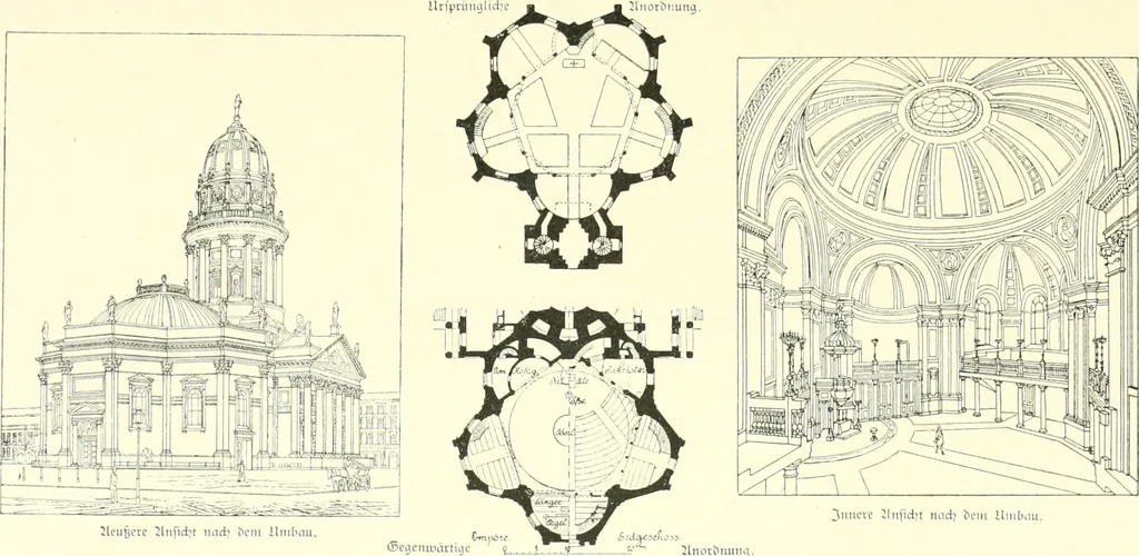 An illustration from Der Kirchenbau des Protestantismus von der Reformation bis zur Gegenwart, hrsg. von der Vereinigung Berliner Architekten, 1893, leaf 149