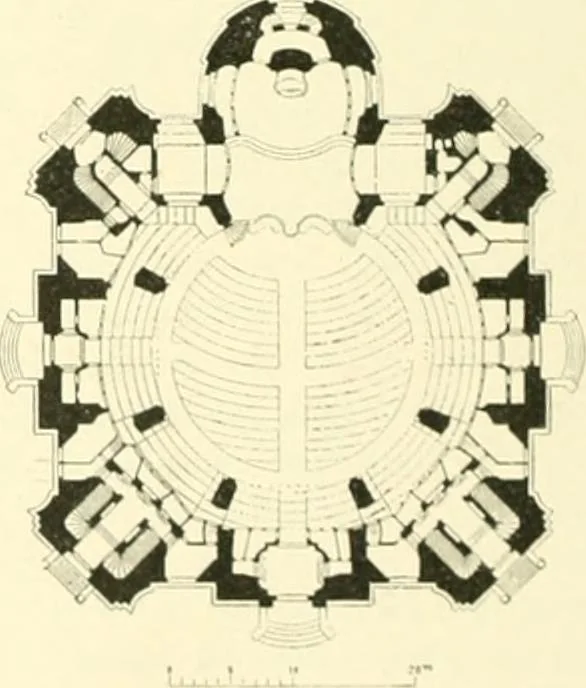 An illustration from Der Kirchenbau des Protestantismus von der Reformation bis zur Gegenwart, hrsg. von der Vereinigung Berliner Architekten, 1893, leaf 152