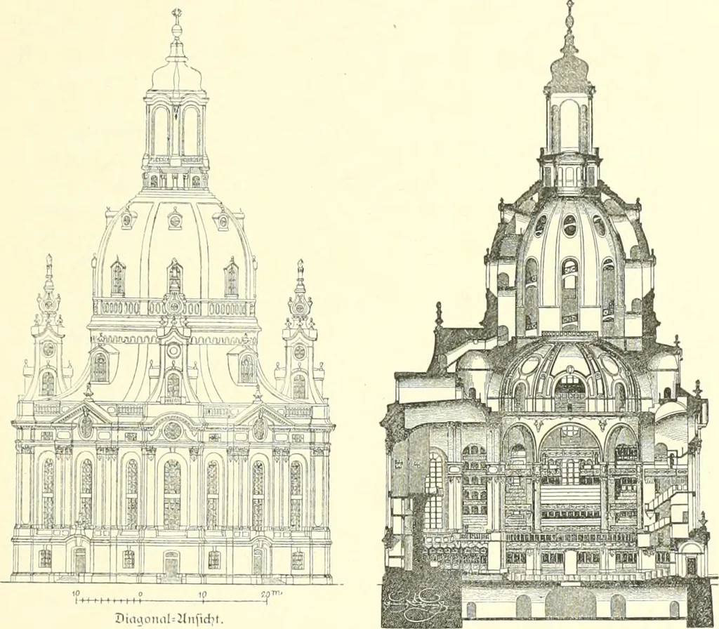 An illustration from Der Kirchenbau des Protestantismus von der Reformation bis zur Gegenwart, hrsg. von der Vereinigung Berliner Architekten, 1893, leaf 153