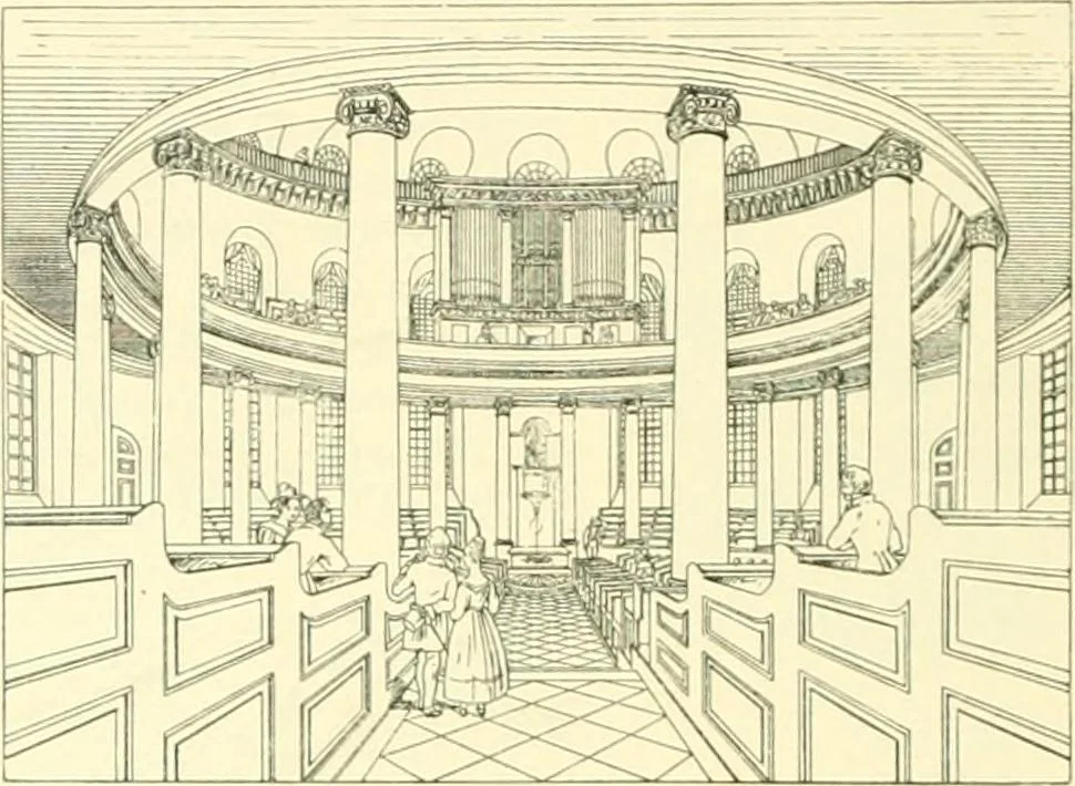 An illustration from Der Kirchenbau des Protestantismus von der Reformation bis zur Gegenwart, hrsg. von der Vereinigung Berliner Architekten, 1893, leaf 164