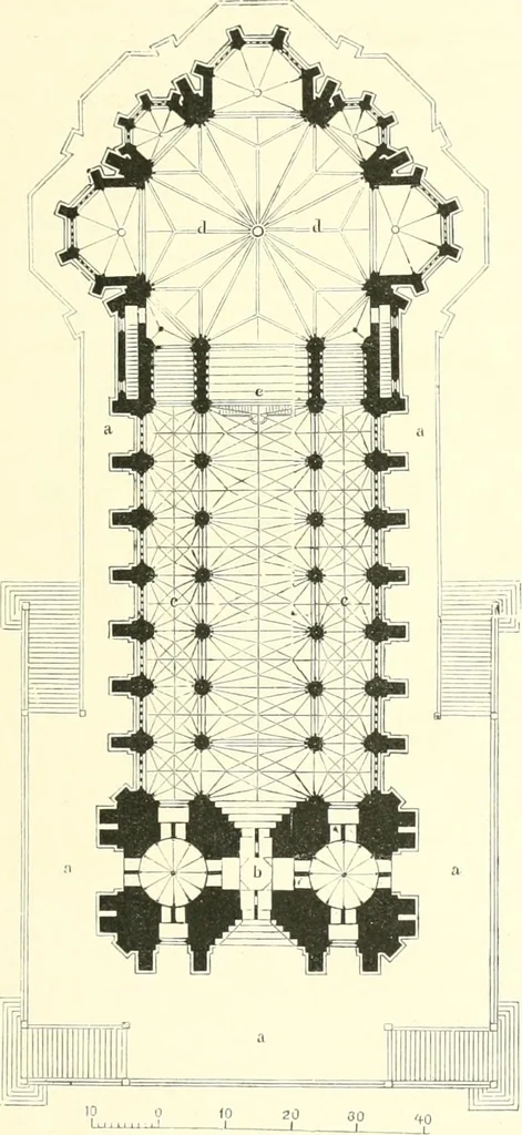 An illustration from Der Kirchenbau des Protestantismus von der Reformation bis zur Gegenwart, hrsg. von der Vereinigung Berliner Architekten, 1893, leaf 179