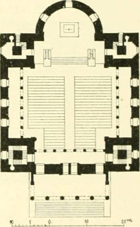 An illustration from Der Kirchenbau des Protestantismus von der Reformation bis zur Gegenwart, hrsg. von der Vereinigung Berliner Architekten, 1893, leaf 186
