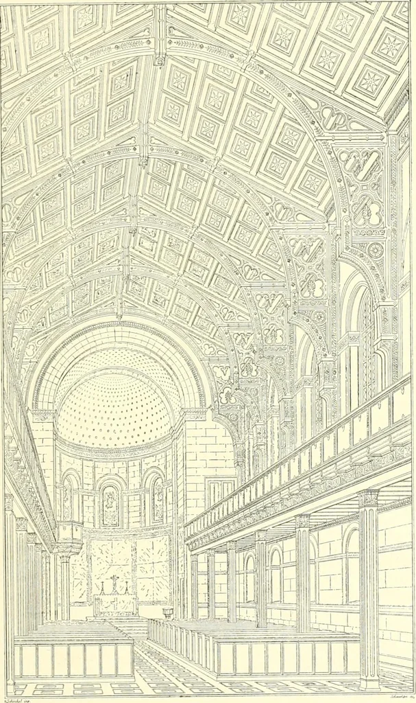An illustration from Der Kirchenbau des Protestantismus von der Reformation bis zur Gegenwart, hrsg. von der Vereinigung Berliner Architekten, 1893, leaf 193