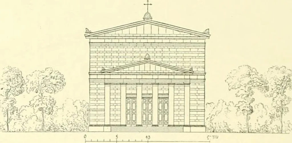 An illustration from Der Kirchenbau des Protestantismus von der Reformation bis zur Gegenwart, hrsg. von der Vereinigung Berliner Architekten, 1893, leaf 194