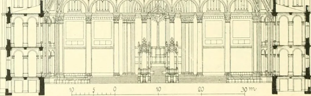 An illustration from Der Kirchenbau des Protestantismus von der Reformation bis zur Gegenwart, hrsg. von der Vereinigung Berliner Architekten, 1893, leaf 206
