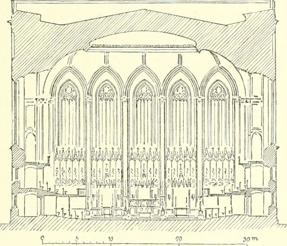 An illustration from Der Kirchenbau des Protestantismus von der Reformation bis zur Gegenwart, hrsg. von der Vereinigung Berliner Architekten, 1893, leaf 209