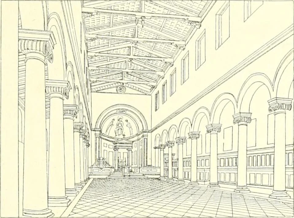 An illustration from Der Kirchenbau des Protestantismus von der Reformation bis zur Gegenwart, hrsg. von der Vereinigung Berliner Architekten, 1893, leaf 221