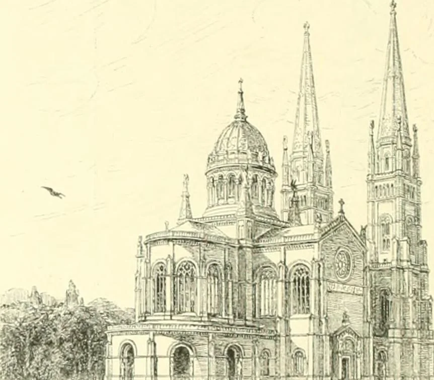 An illustration from Der Kirchenbau des Protestantismus von der Reformation bis zur Gegenwart, hrsg. von der Vereinigung Berliner Architekten, 1893, leaf 230