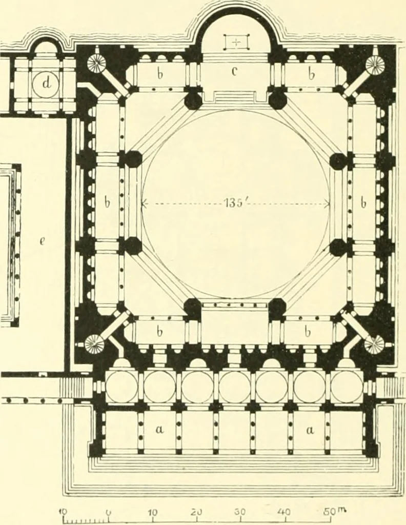 An illustration from Der Kirchenbau des Protestantismus von der Reformation bis zur Gegenwart, hrsg. von der Vereinigung Berliner Architekten, 1893, leaf 232