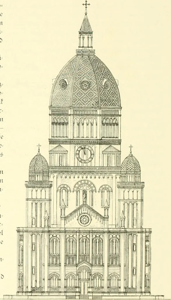 An illustration from Der Kirchenbau des Protestantismus von der Reformation bis zur Gegenwart, hrsg. von der Vereinigung Berliner Architekten, 1893, leaf 238
