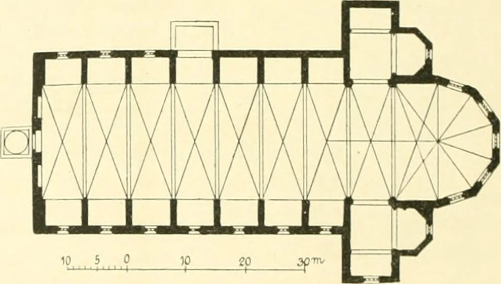 An illustration from Der Kirchenbau des Protestantismus von der Reformation bis zur Gegenwart, hrsg. von der Vereinigung Berliner Architekten, 1893, leaf 24