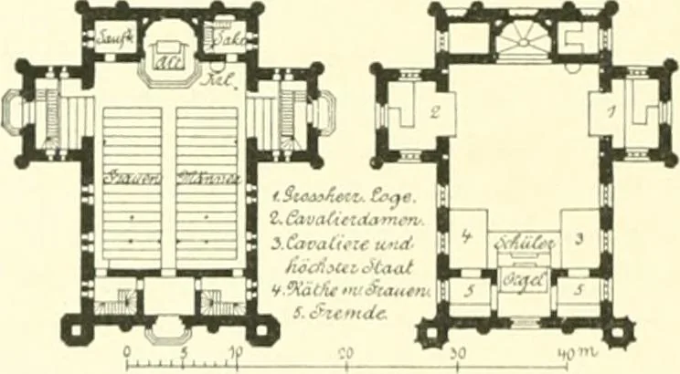 An illustration from Der Kirchenbau des Protestantismus von der Reformation bis zur Gegenwart, hrsg. von der Vereinigung Berliner Architekten, 1893, leaf 246