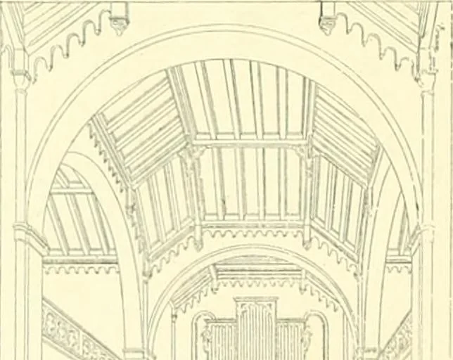 An illustration from Der Kirchenbau des Protestantismus von der Reformation bis zur Gegenwart, hrsg. von der Vereinigung Berliner Architekten, 1893, leaf 248