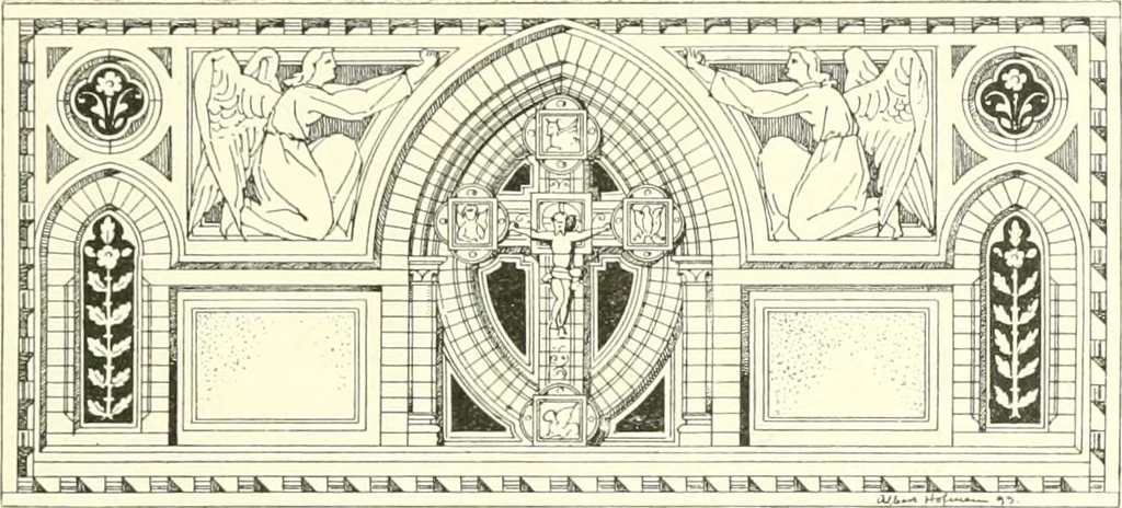 An illustration from Der Kirchenbau des Protestantismus von der Reformation bis zur Gegenwart, hrsg. von der Vereinigung Berliner Architekten, 1893, leaf 251