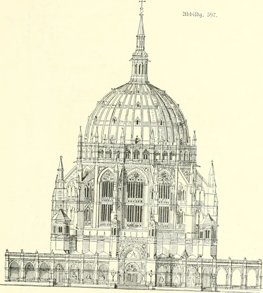 An illustration from Der Kirchenbau des Protestantismus von der Reformation bis zur Gegenwart, hrsg. von der Vereinigung Berliner Architekten, 1893, leaf 267