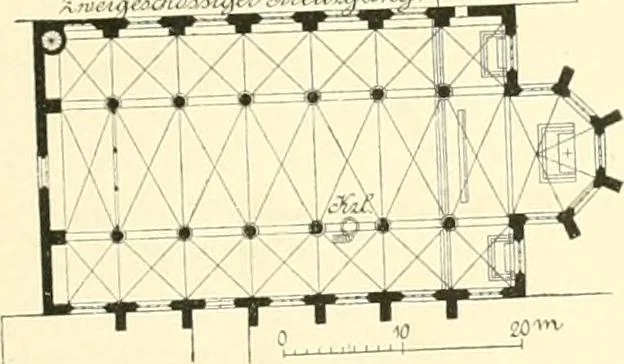 An illustration from Der Kirchenbau des Protestantismus von der Reformation bis zur Gegenwart, hrsg. von der Vereinigung Berliner Architekten, 1893, leaf 27