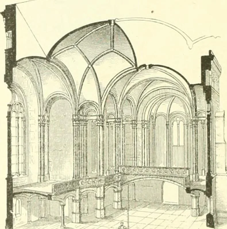 An illustration from Der Kirchenbau des Protestantismus von der Reformation bis zur Gegenwart, hrsg. von der Vereinigung Berliner Architekten, 1893, leaf 278