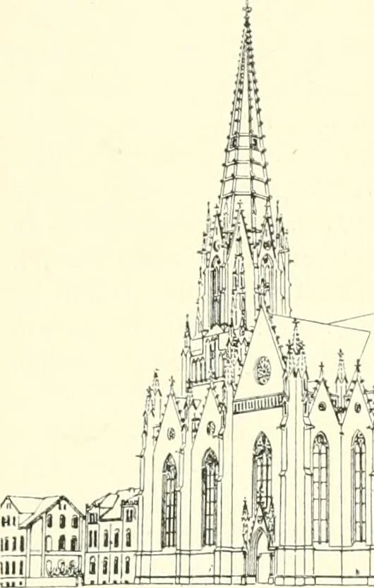 An illustration from Der Kirchenbau des Protestantismus von der Reformation bis zur Gegenwart, hrsg. von der Vereinigung Berliner Architekten, 1893, leaf 287