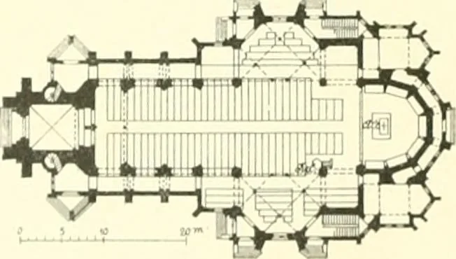An illustration from Der Kirchenbau des Protestantismus von der Reformation bis zur Gegenwart, hrsg. von der Vereinigung Berliner Architekten, 1893, leaf 294