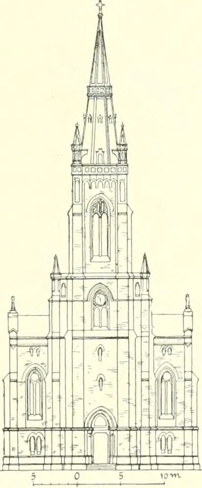 An illustration from Der Kirchenbau des Protestantismus von der Reformation bis zur Gegenwart, hrsg. von der Vereinigung Berliner Architekten, 1893, leaf 297
