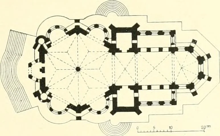 An illustration from Der Kirchenbau des Protestantismus von der Reformation bis zur Gegenwart, hrsg. von der Vereinigung Berliner Architekten, 1893, leaf 31