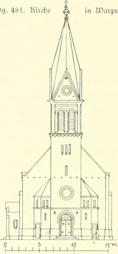 An illustration from Der Kirchenbau des Protestantismus von der Reformation bis zur Gegenwart, hrsg. von der Vereinigung Berliner Architekten, 1893, leaf 314